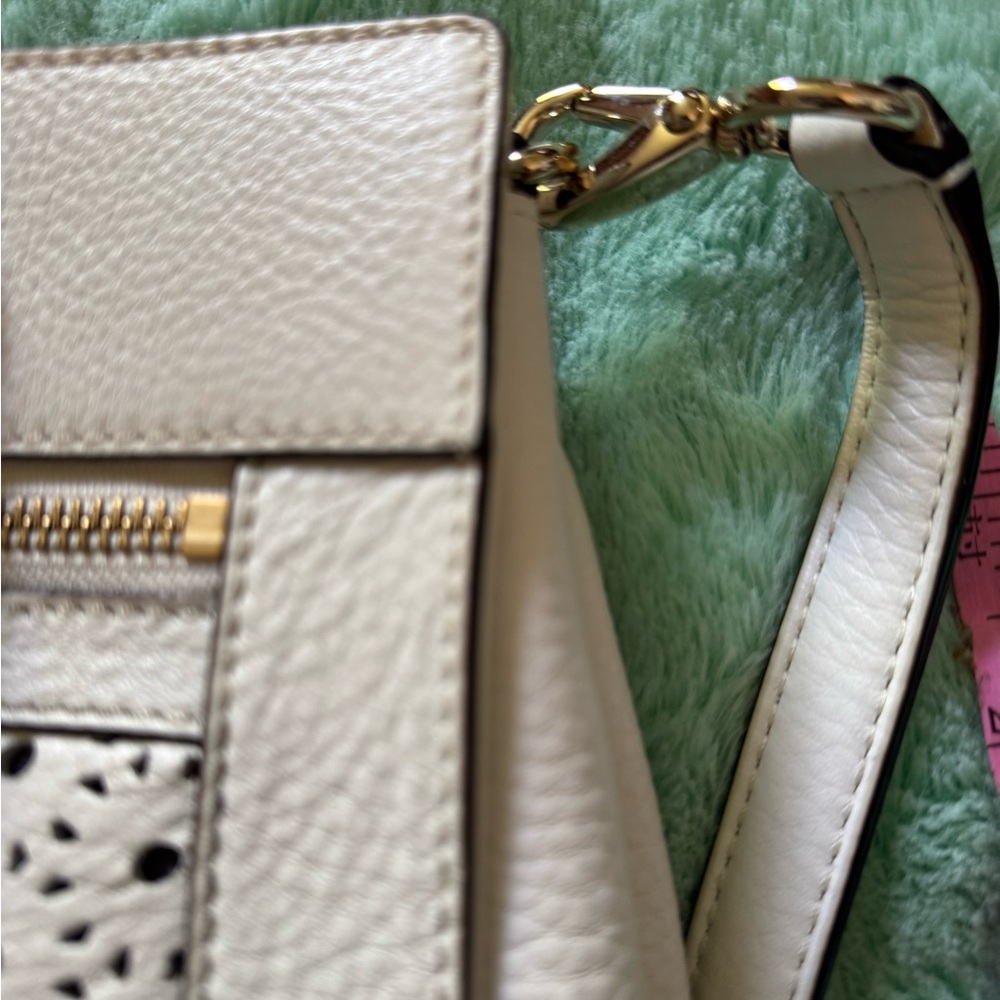 kate spade Cream Perforated Leather Satchel with Gold Hardware - Picture 11 of 15
